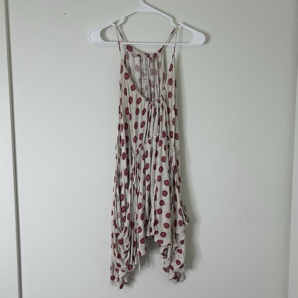 Free People We The Free Dress Womens Medium Red Floral Loose Fit Pockets Beachy - Picture 1 of 7